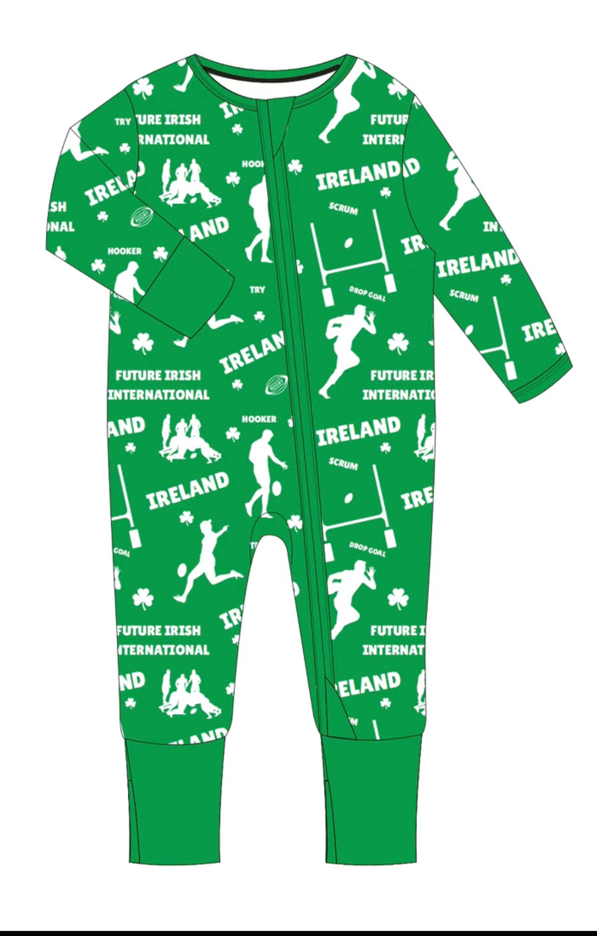 Child wearing zipped sleepsuit