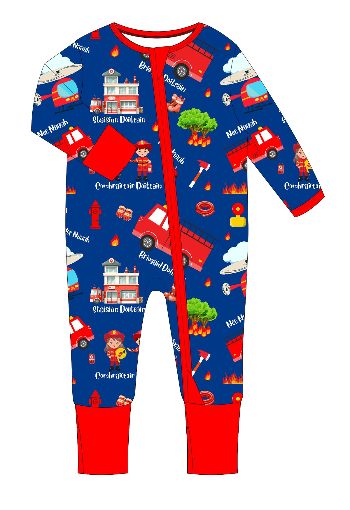 Child wearing zipped sleepsuit