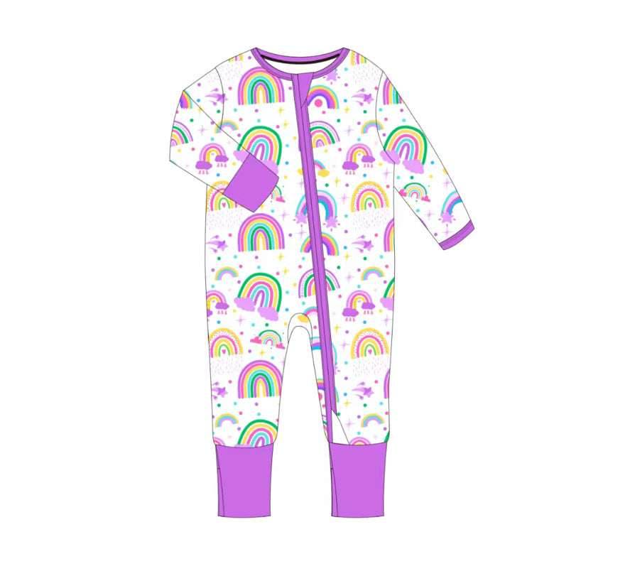 Child wearing zipped sleepsuit