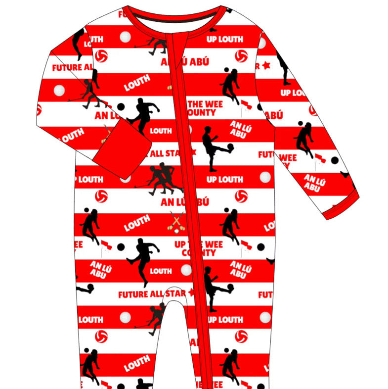 Child wearing zipped sleepsuit