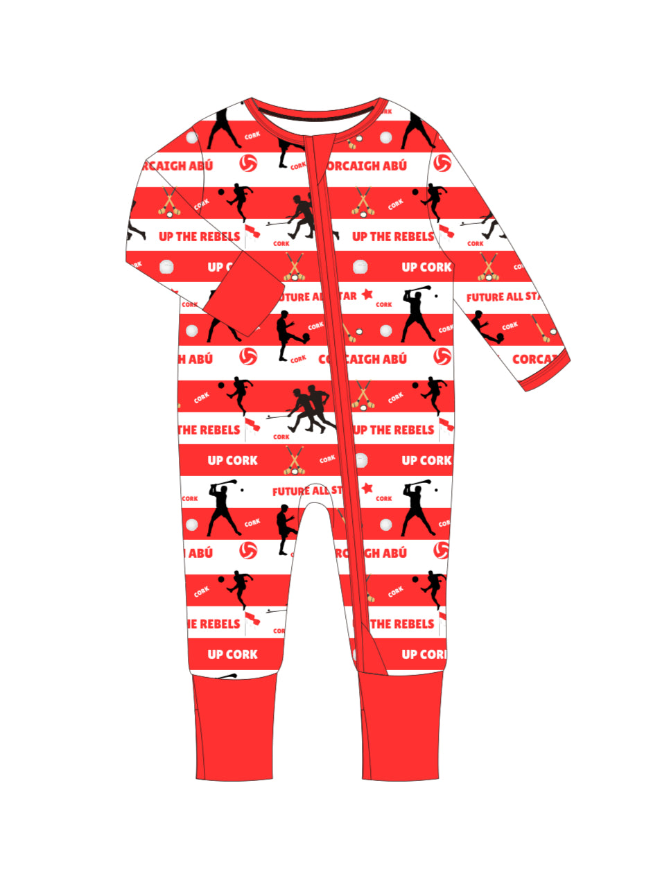 Child wearing zipped sleepsuit